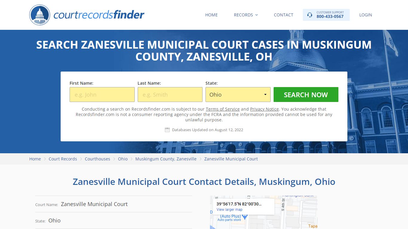 Zanesville Municipal Court Case Search - RecordsFinder